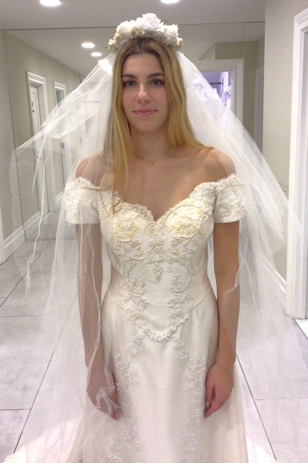 Richard Glasgow A-line Gown with Veil and Headpiece 10