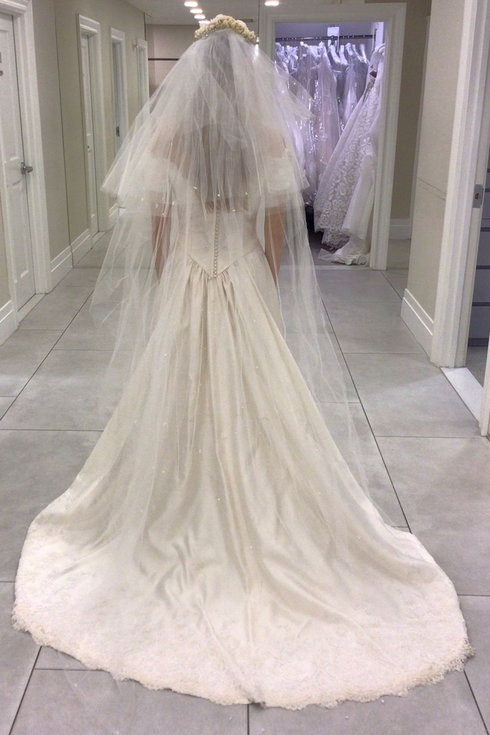 Richard Glasgow A-line Gown with Veil and Headpiece 11