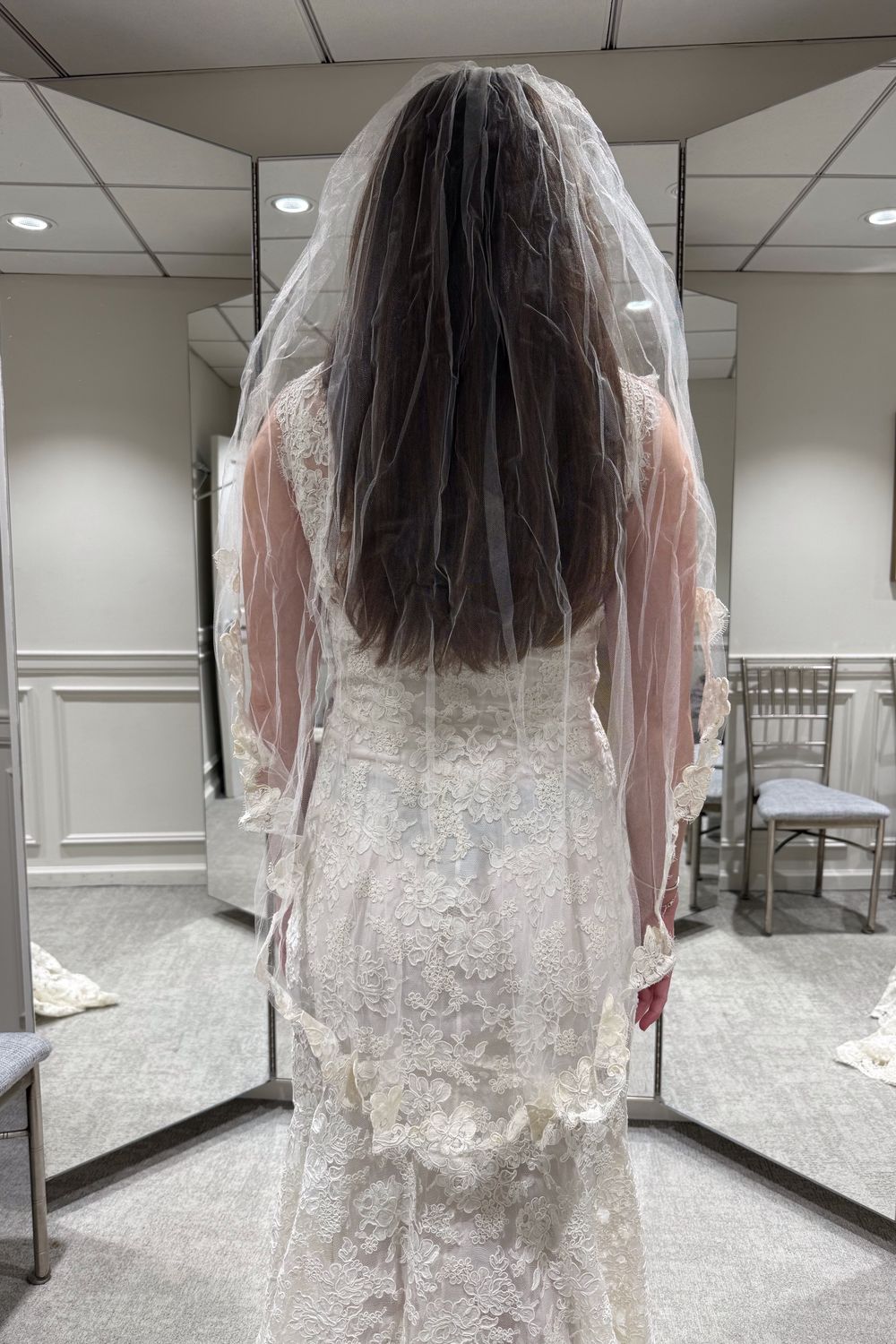 Monique Lhuillier Fit and Flare Dress with Veil 7