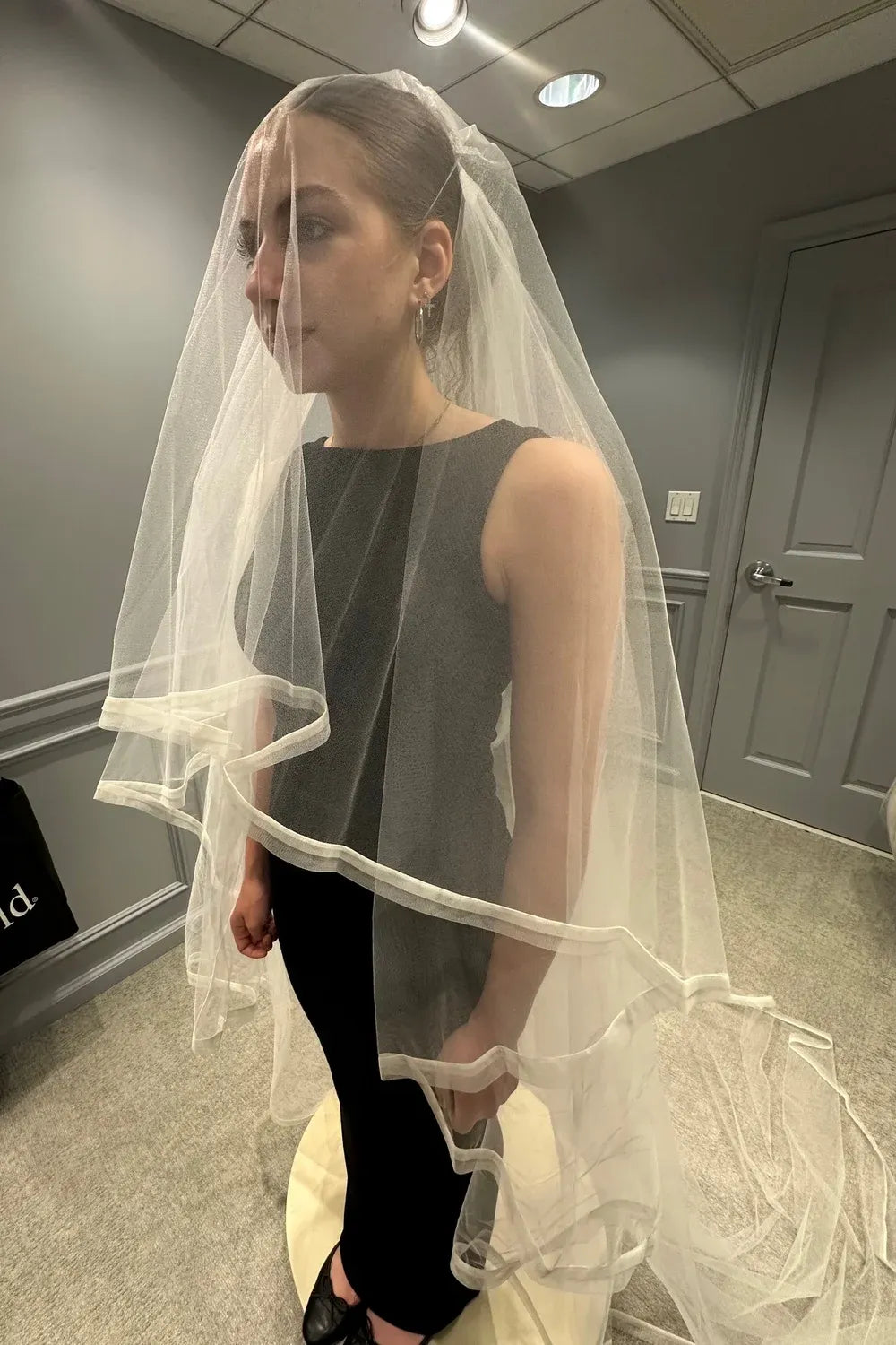 Lazaro 3400 with Veil and Necklace 9
