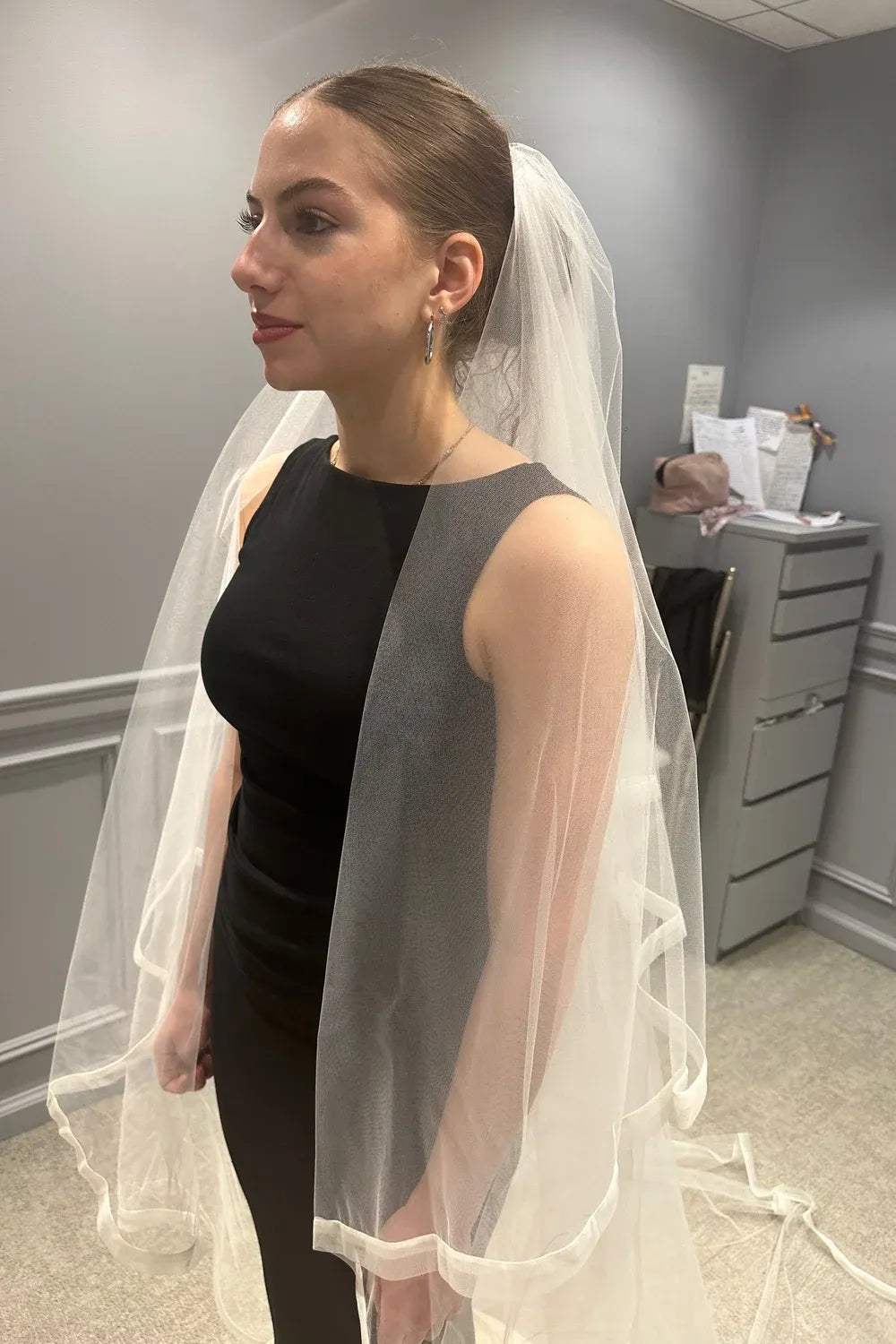 Lazaro 3400 with Veil and Necklace 8