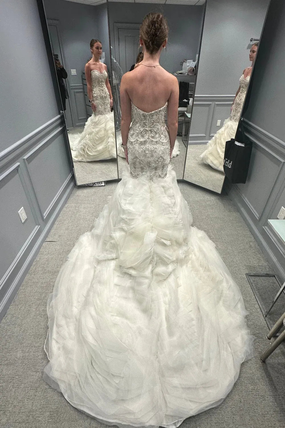 Lazaro 3400 with Veil and Necklace 3