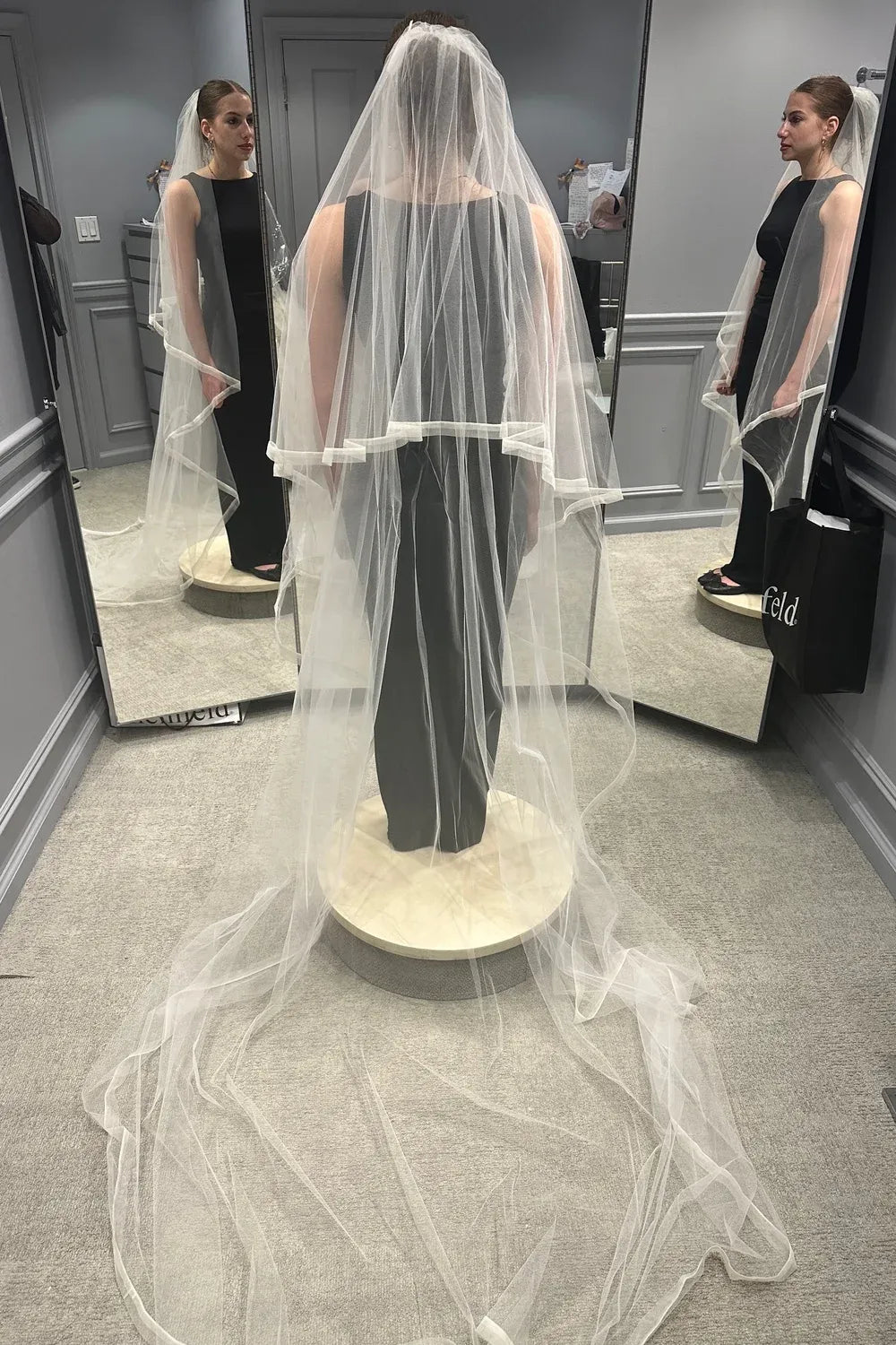 Lazaro 3400 with Veil and Necklace 6