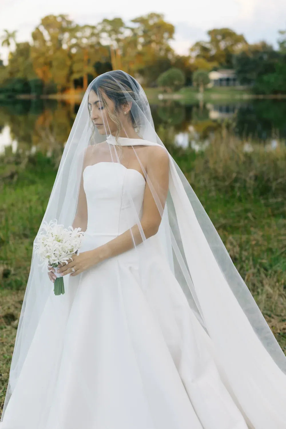 Ines Di Santo Saffron W/Silk Scarf and Veil 1