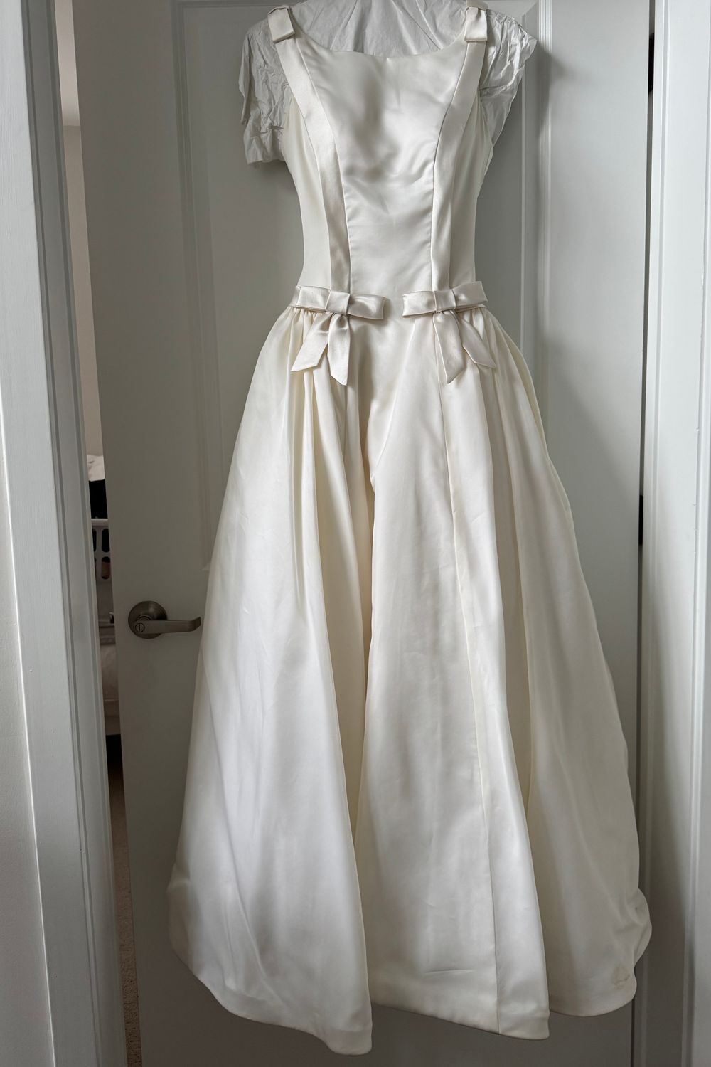 Diamond Collection Satin Bow Wedding Gown  0