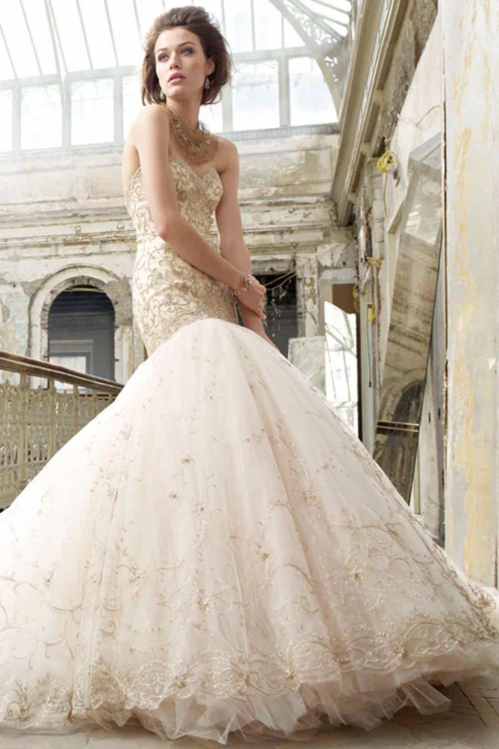 Lazaro-Vintage Couture Mermaid Gown-4