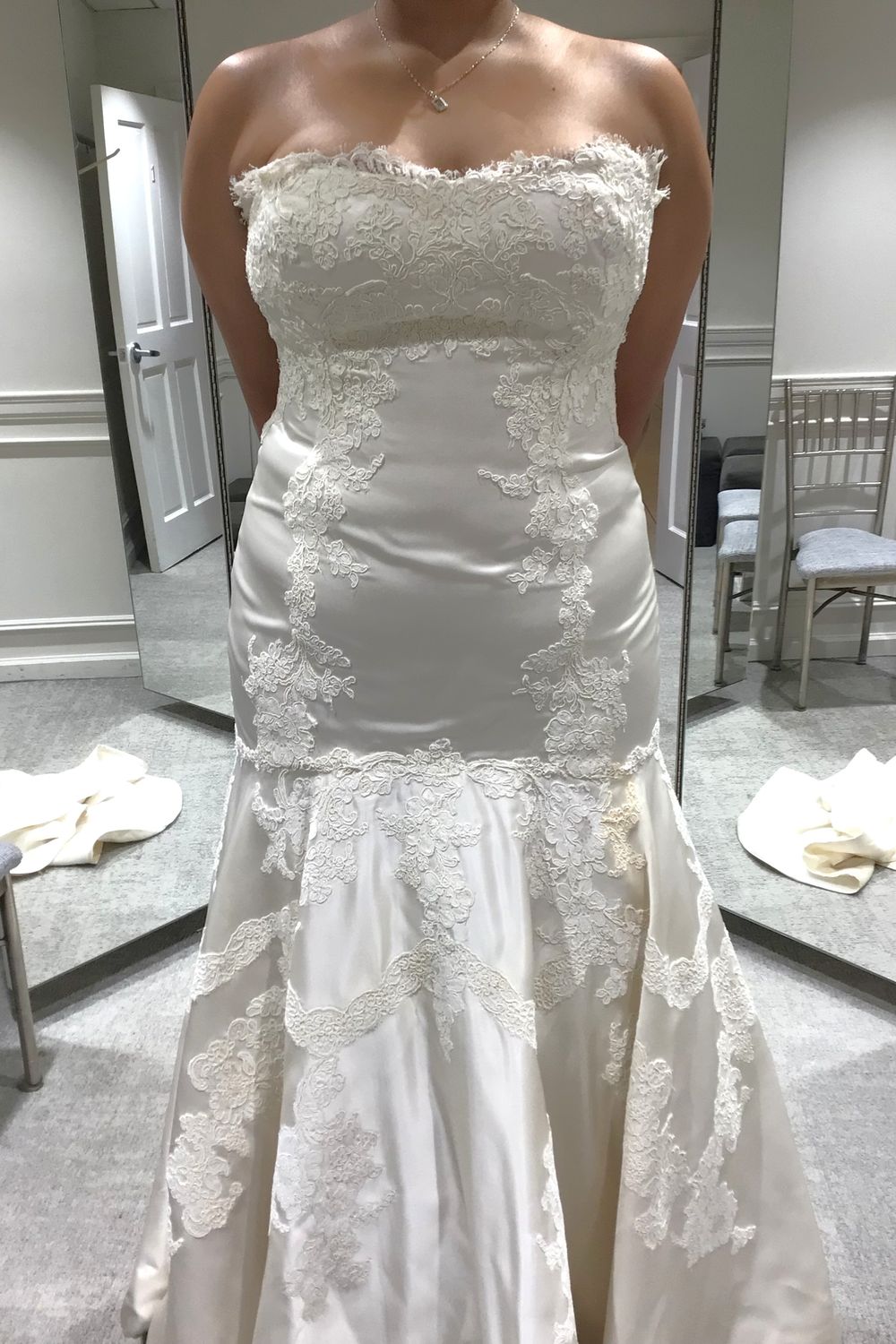 Lazaro Fit and Flare Gown with Veil 2