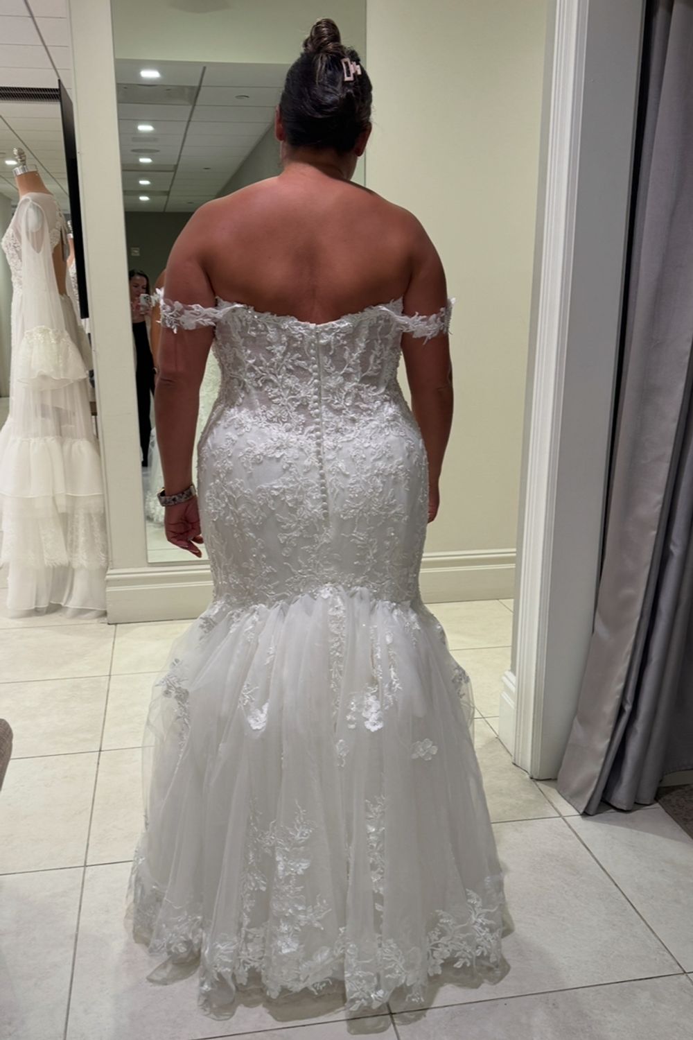 Maggie Sottero 5974 with Veil and Lennon Sleeves 2