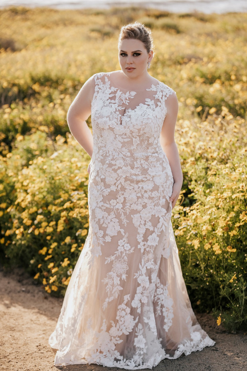 Allure Bridals-Floral Sheath - 9955-2