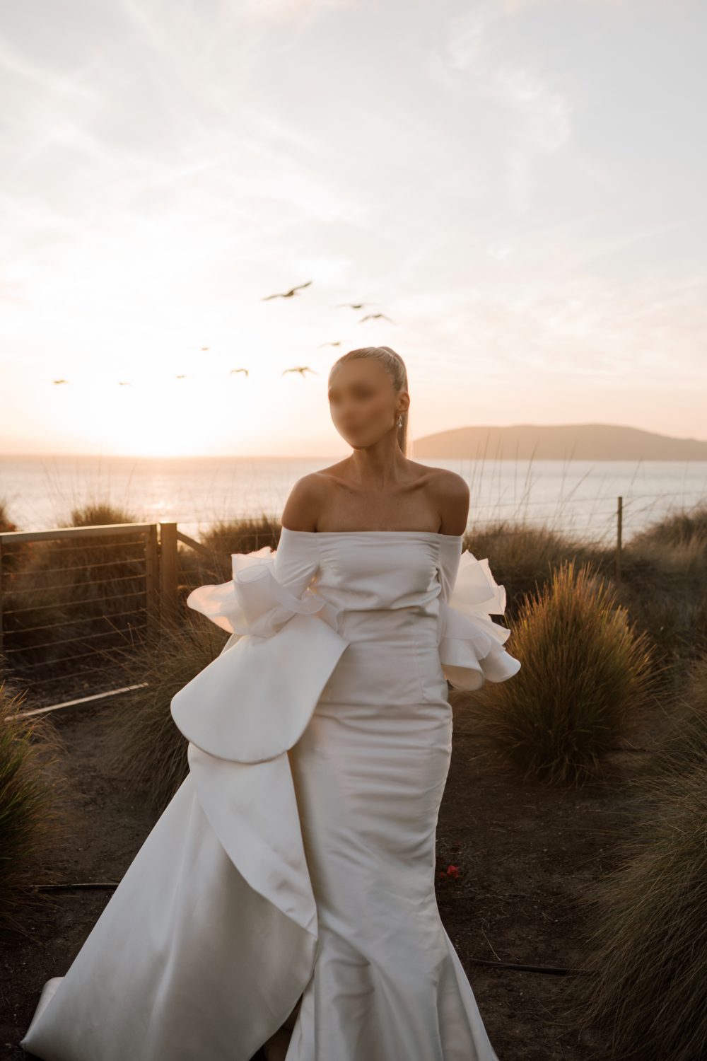 Custom Made Sculpted Modern Silk Wedding Dress 1