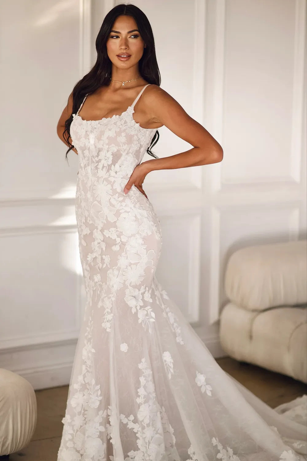 Preowned Sample Designer Fit Flare Wedding Dresses