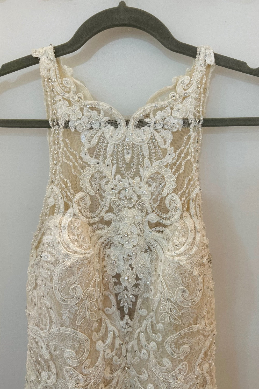 Bella Rose-Vintage Ivory Beaded Wedding Dress-2