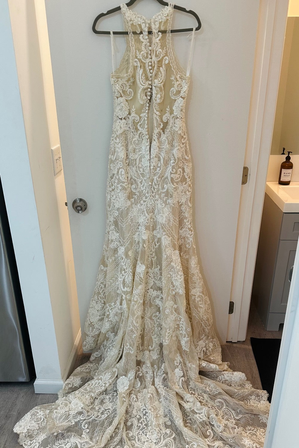 Bella Rose-Vintage Ivory Beaded Wedding Dress-1