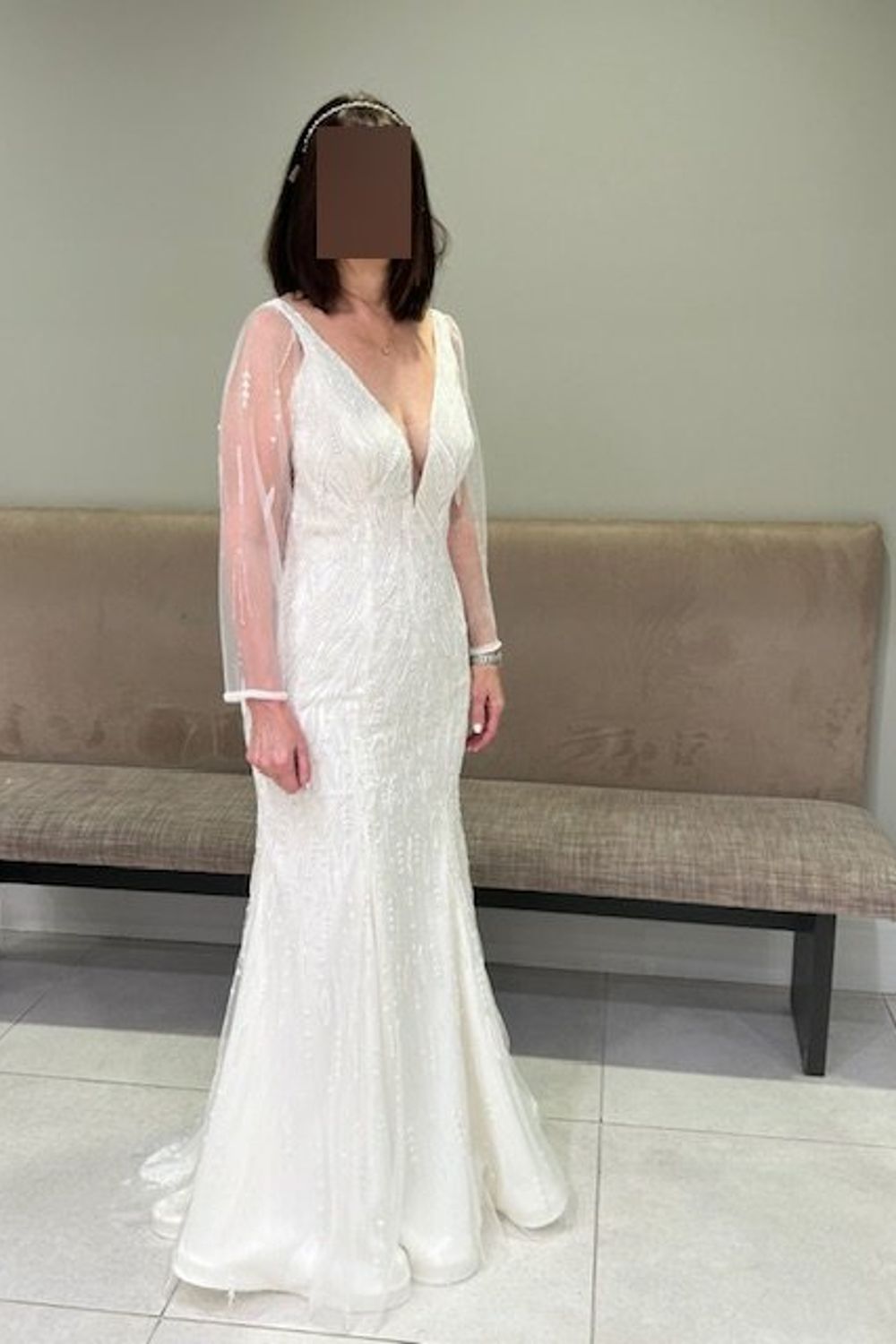 Preowned Sample Designer Sheath Wedding Dresses