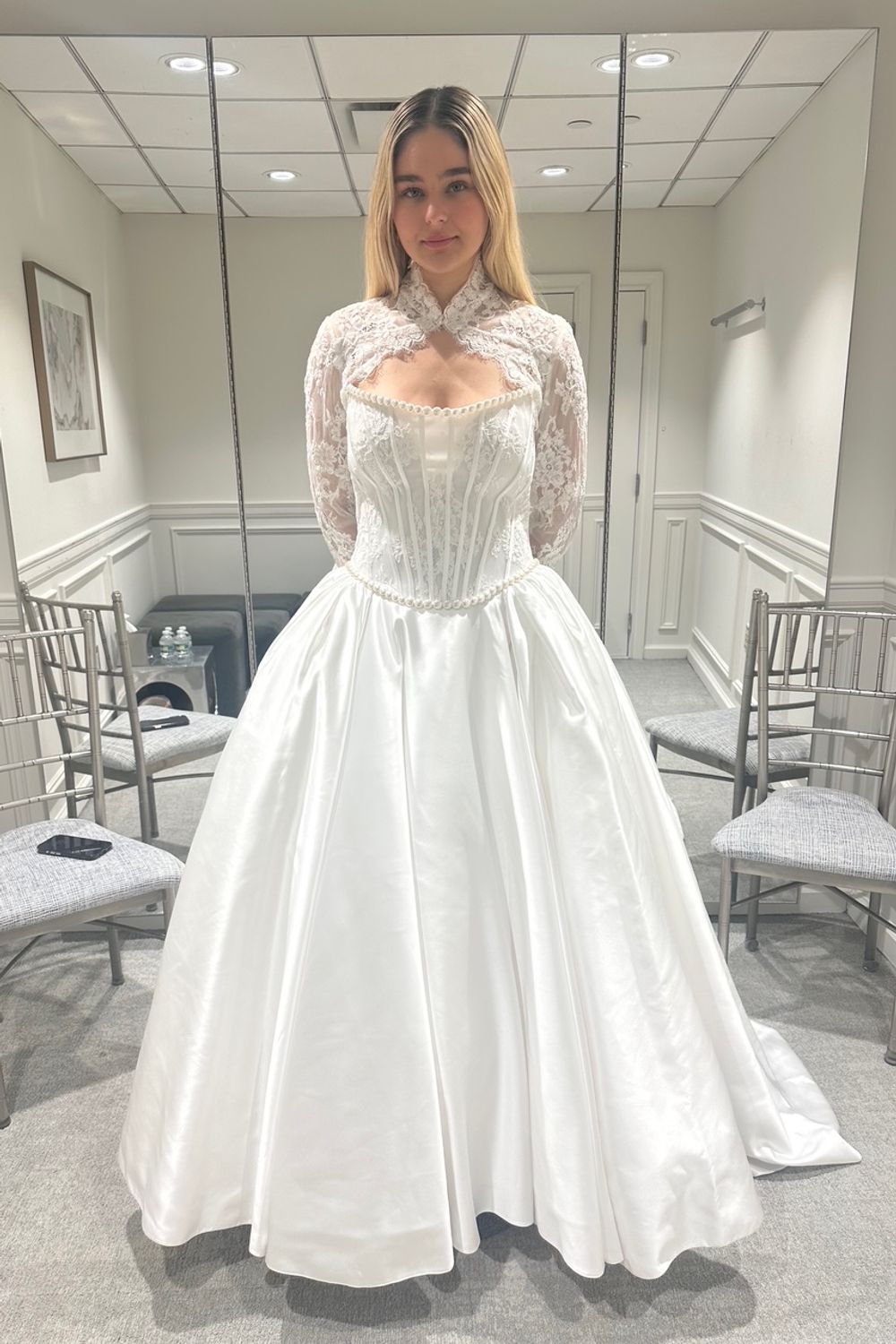 Love by Pnina Tornai 5057 with Veil, Bolero and Bow 10