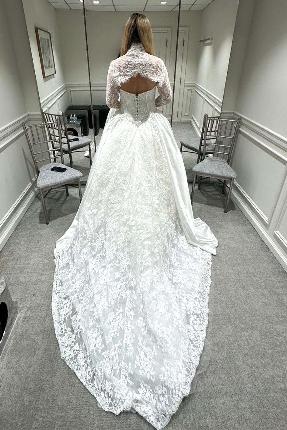 Love by Pnina Tornai 5057 with Veil, Bolero and Bow 10