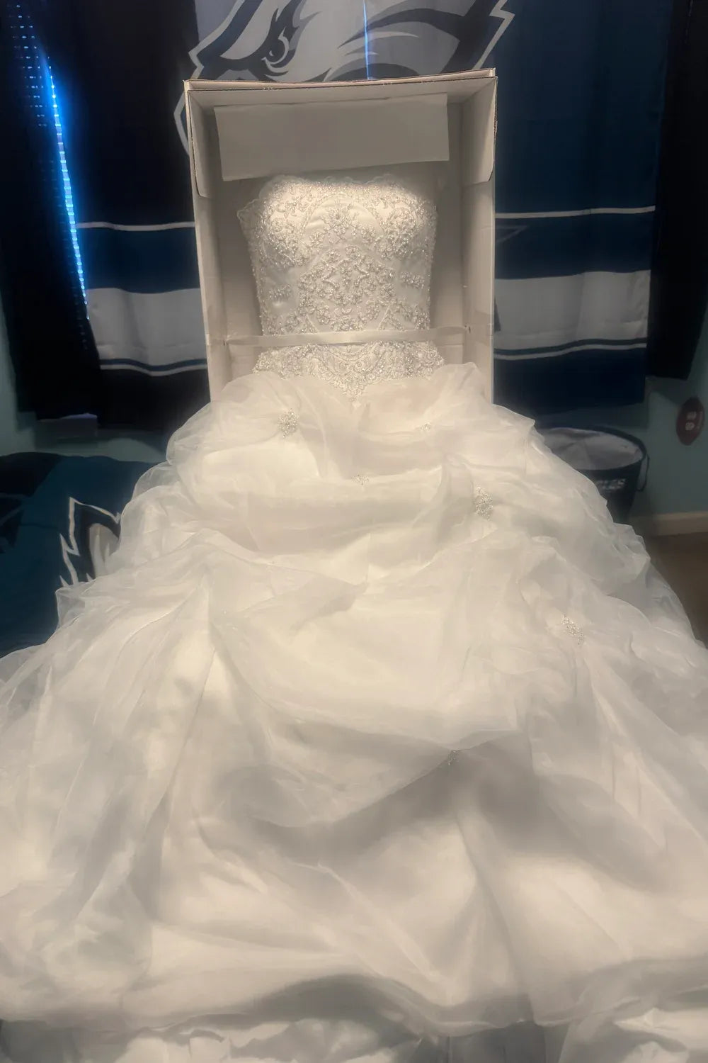 Oleg Cassini Strapless beaded bodice ballgown 0