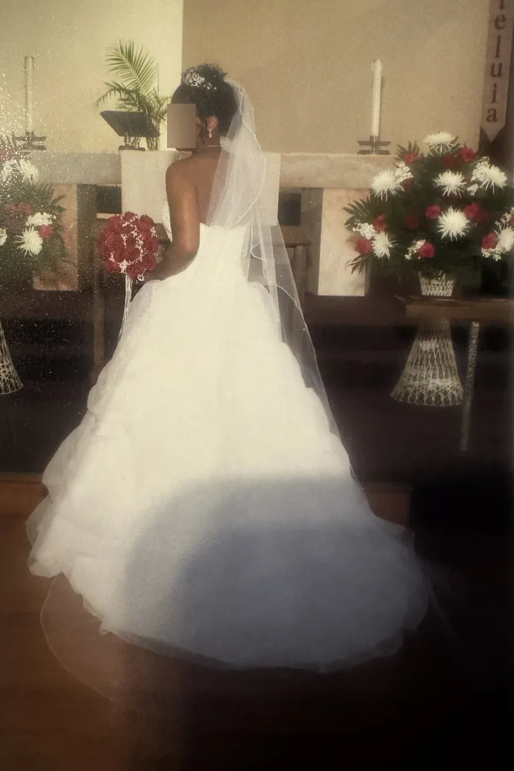 Oleg Cassini Strapless beaded bodice ballgown 1