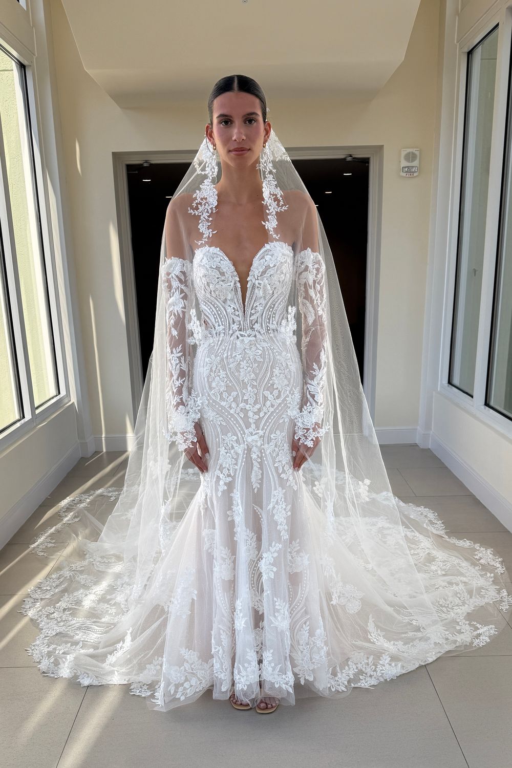 Kitty Chen Matea with Veil and Sleeves 1