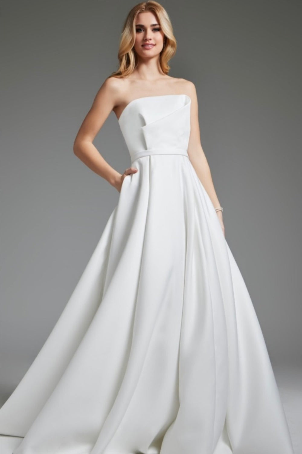 Jovani-Off White A Line Bridal Gown JB40599-1