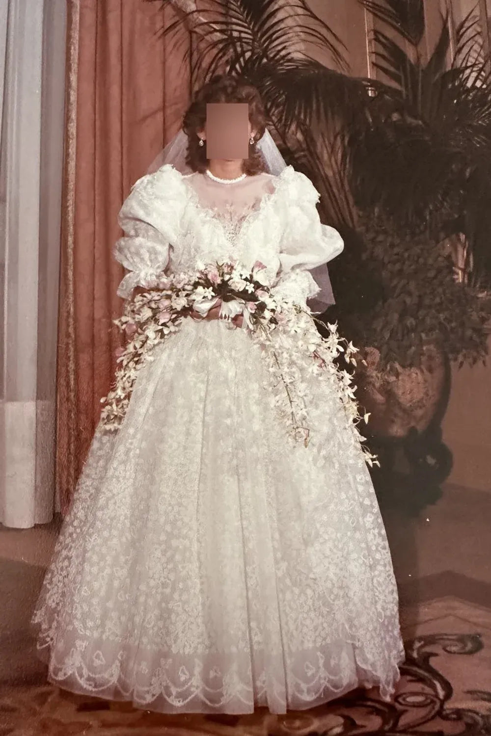 Zandra Rhodes Custom with Veil, Sash and Train 0