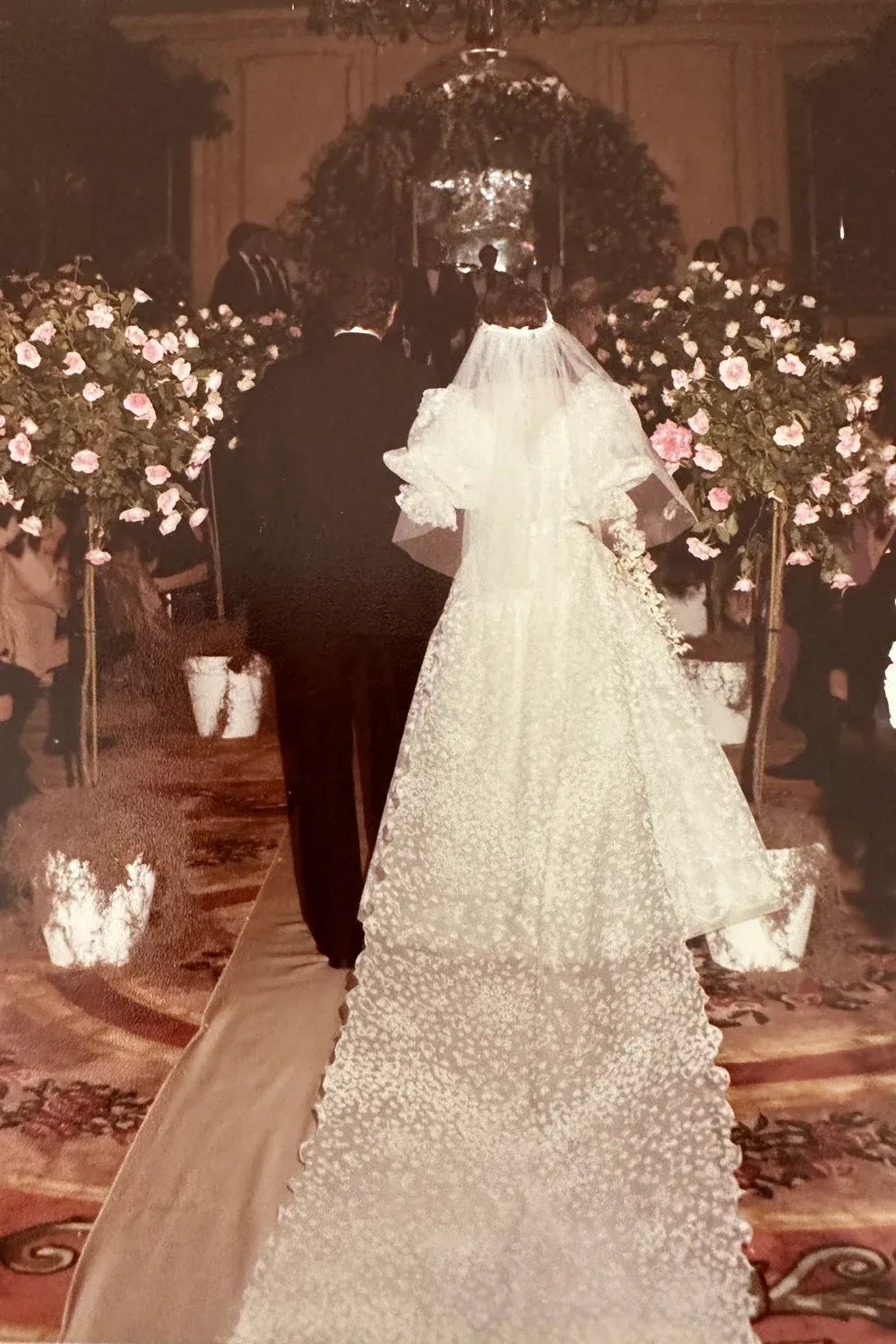 Zandra Rhodes Custom with Veil, Sash and Train 5