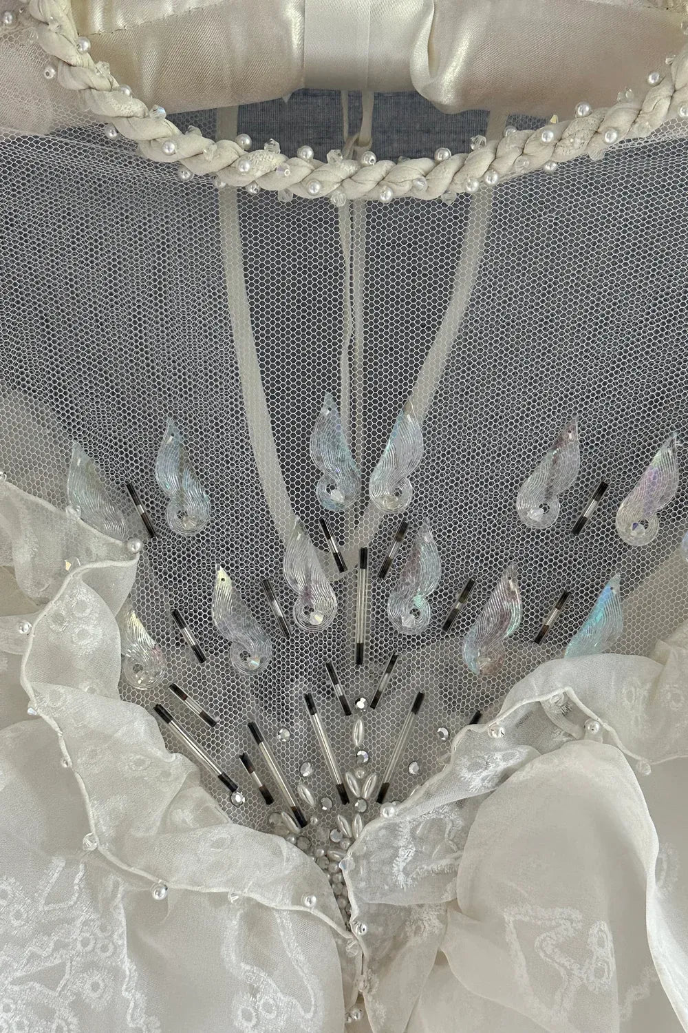 Zandra Rhodes Custom with Veil, Sash and Train 7