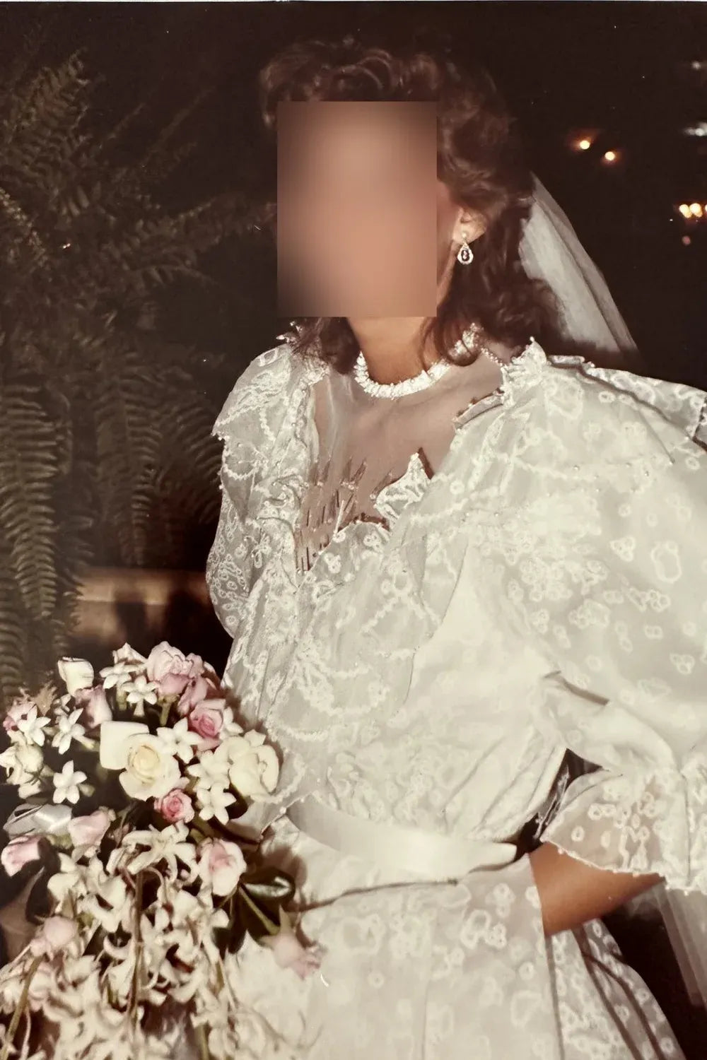Zandra Rhodes Custom with Veil, Sash and Train 3