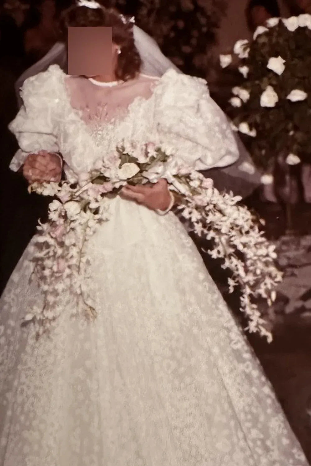 Zandra Rhodes Custom with Veil, Sash and Train 4