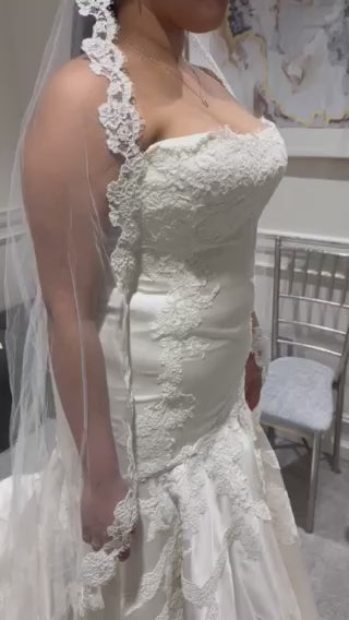Fit and Flare Gown with Veil