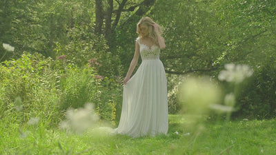 Ivory Chiffon & Lace A-Line