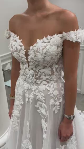 A-Line Romantic Off-Shoulder Dress