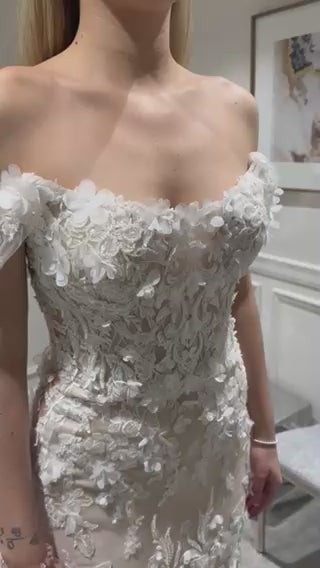 Farrah-A with Veil (Bel Aire Bridal Veil V7440C)