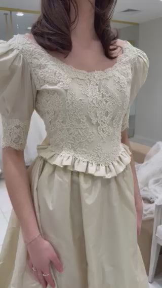 Vintage Ballgown Dress with Veil 